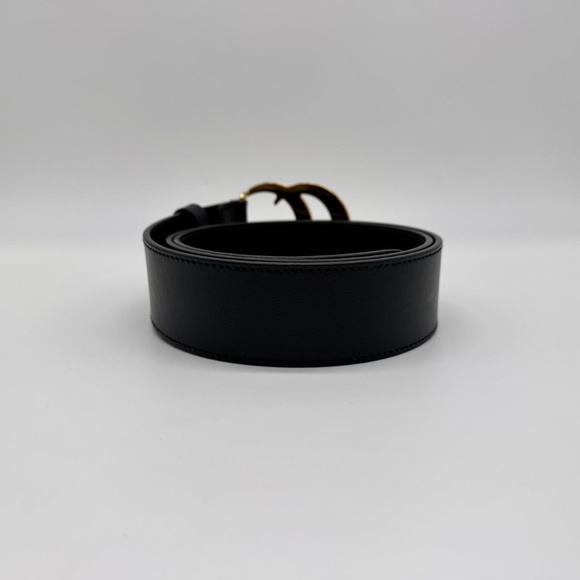 Gucci Authentic GG Marmont Wide Leather Black Belt 85 Preowned main image 12